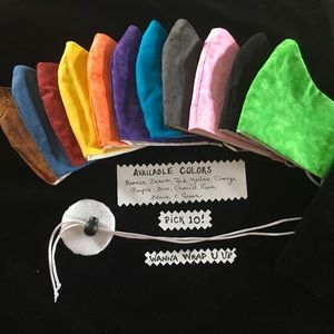 FACE MASKS  Lot of 10  STRING TIE & CORD LOCK